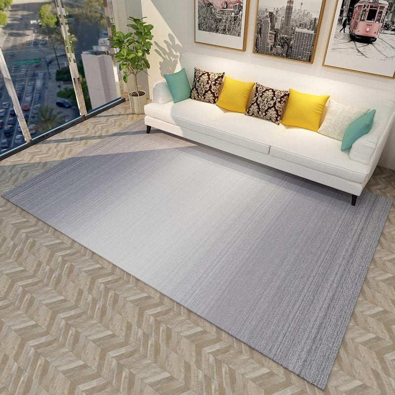 Grey and Blue Bedroom Rug Modern Abstract Pattern Area Rug Polyester Anti-Slip Backing Carpet