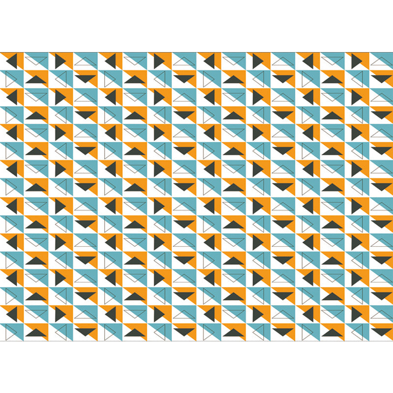 Contemporary Modern Rug in White Geometry Triangle Pattern Rug Polyester Non-Slip Carpet for Home Decoration