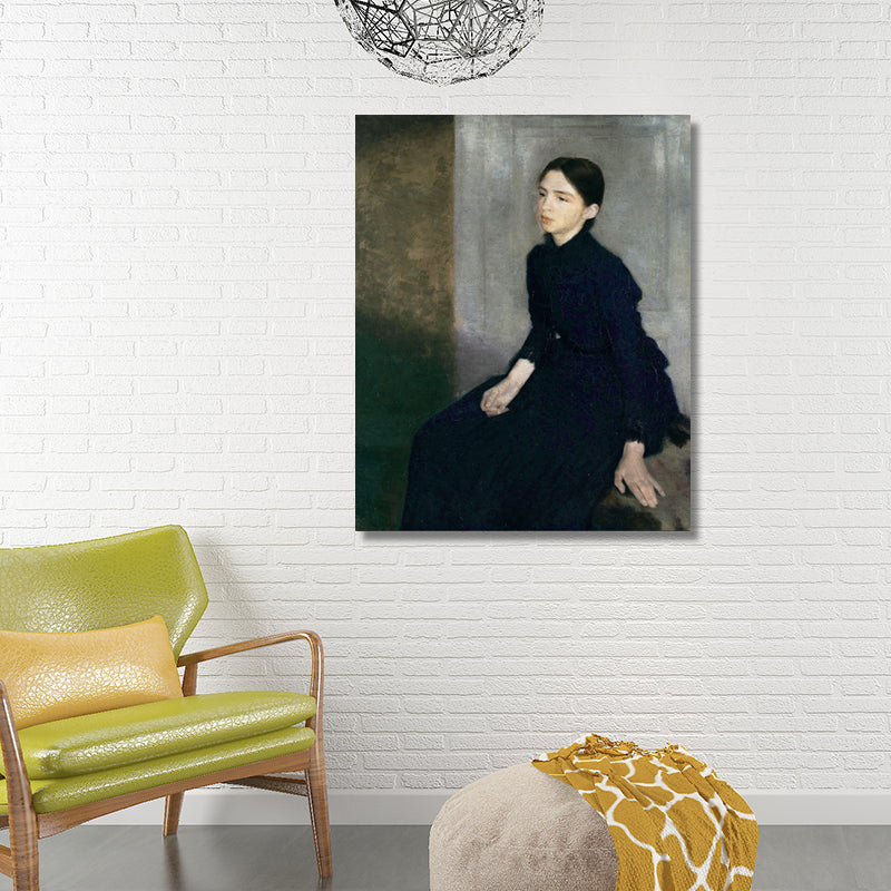 Painting Print Traditional Canvas Wall Art with Wilhelm Portrait of Woman in Black