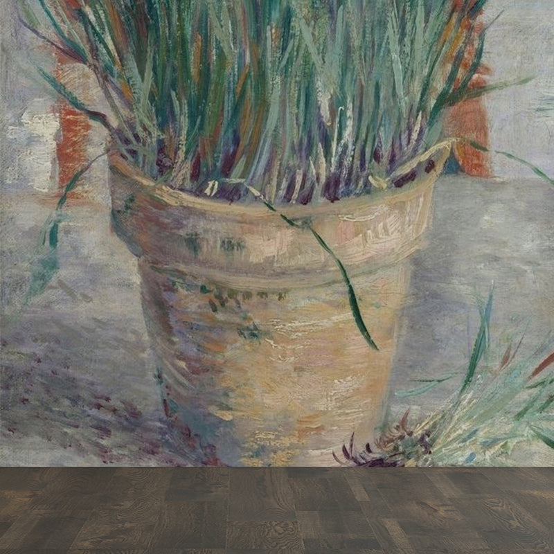 Indoor Potted Plants Mural Wallpaper Contemporary Non-Woven Fabric Wall Covering