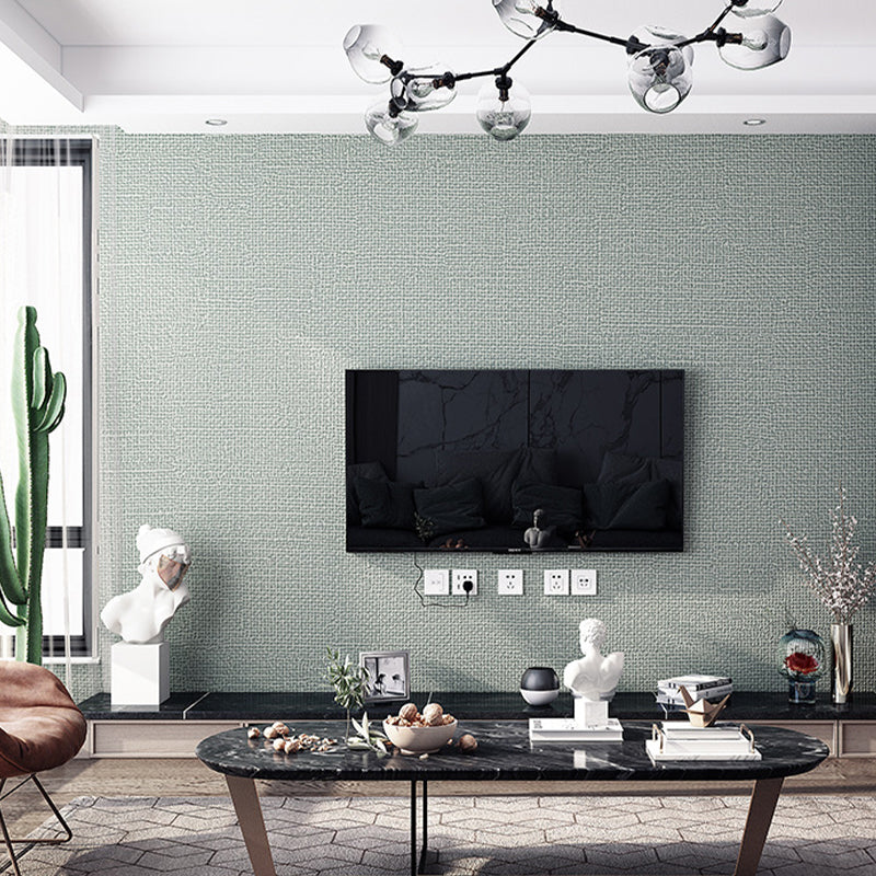 Nordic Plain Color Wallpaper Roll PVC Weaving Washable Pastel Wall Art for Living Room