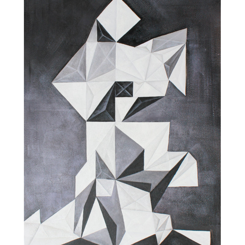 Huge Harlequin Pattern Wall Mural for Bathroom Geometry Wall Decor in Gary, Stain-Proof