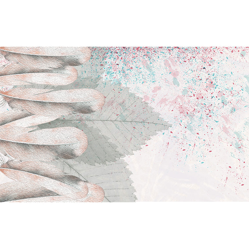 Whole Bird Feather Mural Wallpaper for Wall Decor Contemporary Girls Room Wall Art