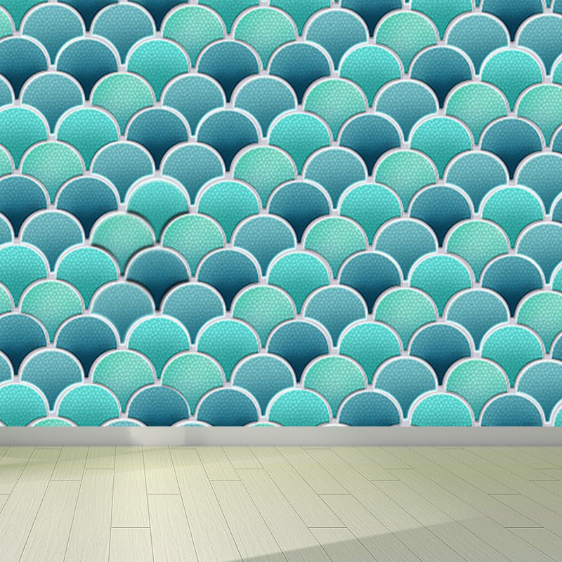 Fishscale Wall Covering Mural Modern Waterproofing Living Room Wall Decor, Custom Size
