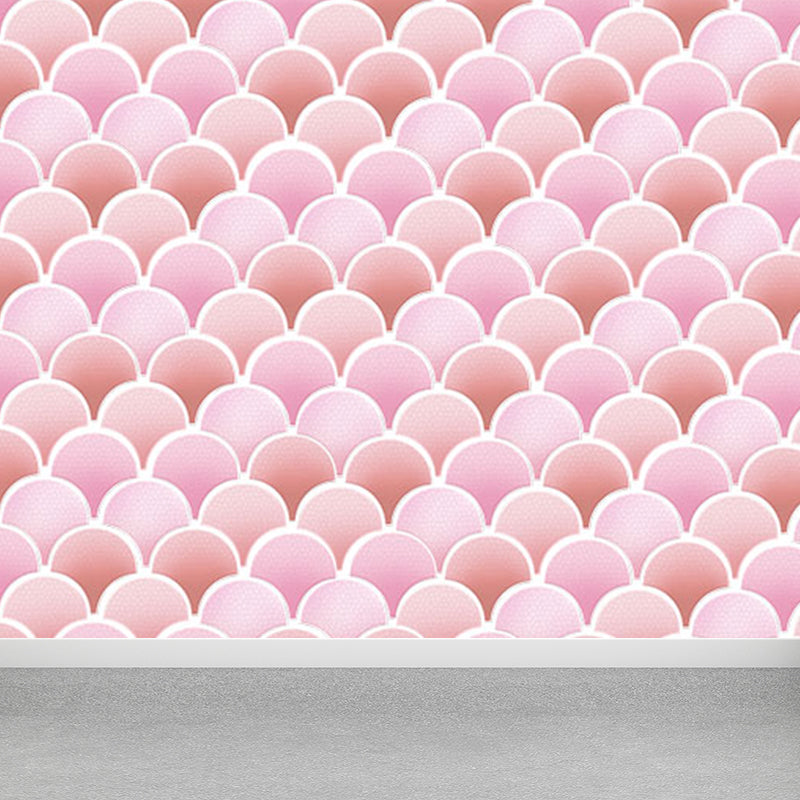 Fishscale Wall Covering Mural Modern Waterproofing Living Room Wall Decor, Custom Size