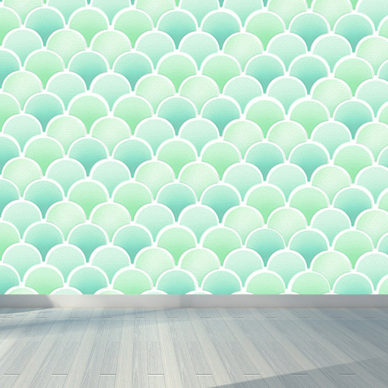Fishscale Wall Covering Mural Modern Waterproofing Living Room Wall Decor, Custom Size