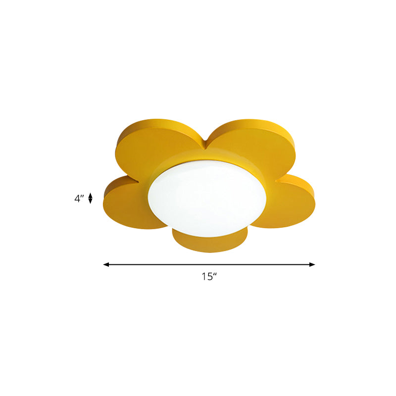 Bedroom Ceiling Light for Kids, Macaron Flush Mount Lighting with Acrylic Floral Shade