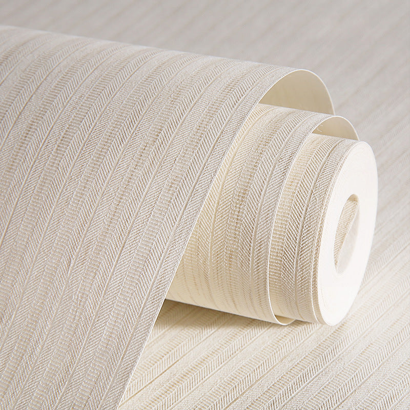 Elegant Stripe Print Wallpaper Bedroom Plain Color Wall Covering, 33' L x 20.5" W