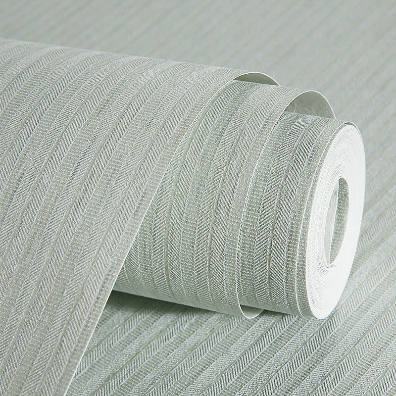 Elegant Stripe Print Wallpaper Bedroom Plain Color Wall Covering, 33' L x 20.5" W