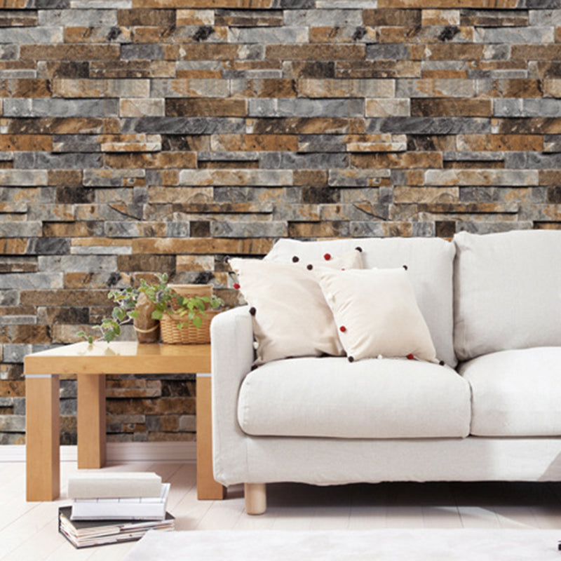 Faux Brick Wallpaper Roll Waterproof Industrial Living Room Wall Decor, 57.1-sq ft