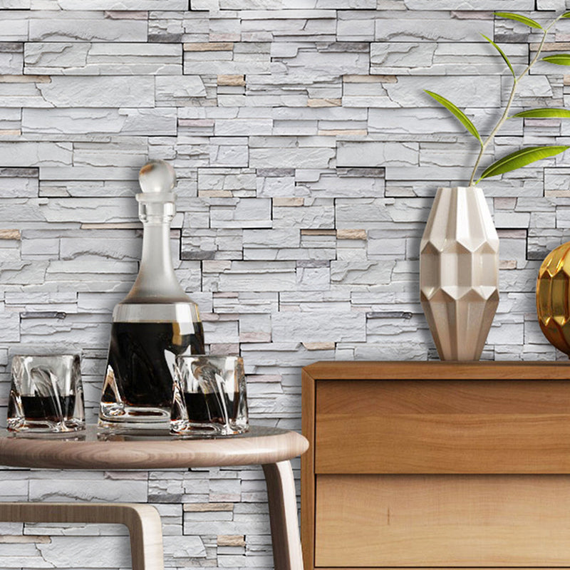 Cyberpunk Brick Wallpaper Roll for Dining Room 48.4-sq ft Wall Covering in Soft Color