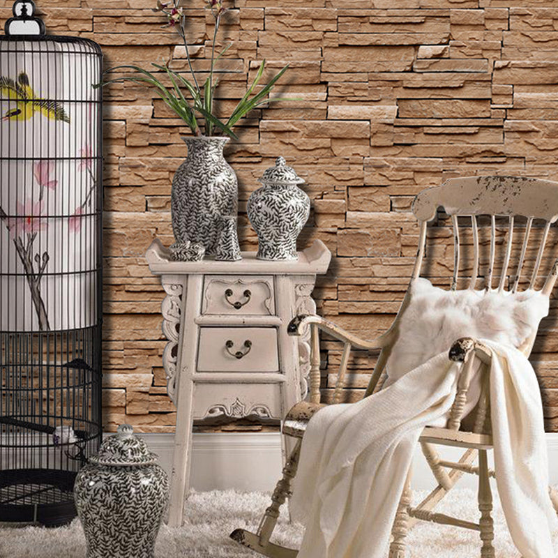 Cyberpunk Brick Wallpaper Roll for Dining Room 48.4-sq ft Wall Covering in Soft Color