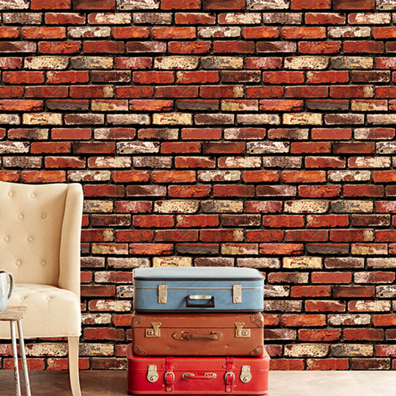Cyberpunk Brick Wallpaper Roll for Dining Room 48.4-sq ft Wall Covering in Soft Color
