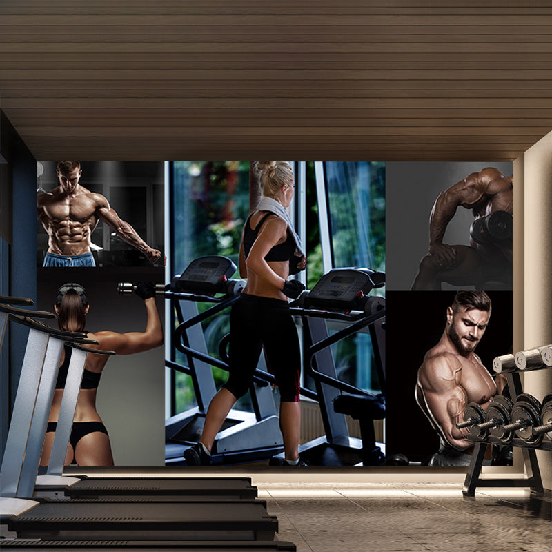 Contemporary Sportsman Wall Mural Pastel Color Waterproofing Wall Decor for Boys Bedroom