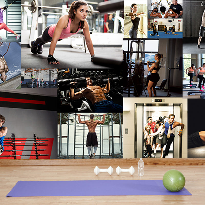 Contemporary Sportsman Wall Mural Pastel Color Waterproofing Wall Decor for Boys Bedroom