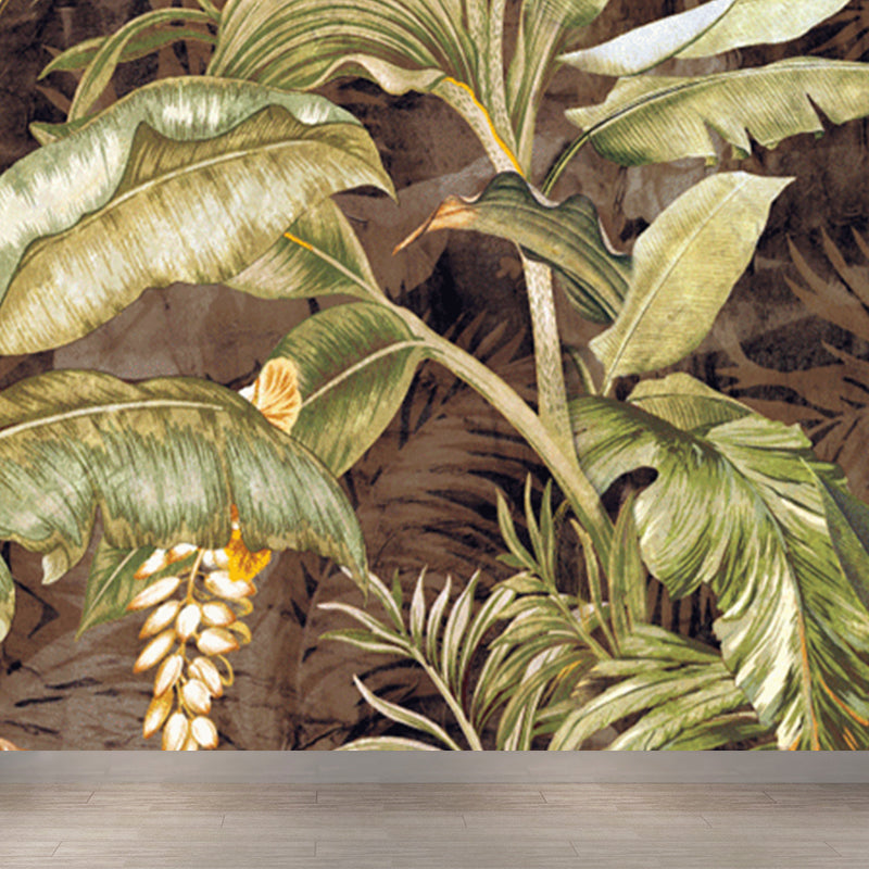 Soft Color Leaves Mural Decal Botanical Tropical Washable Wall Covering for Kitchen