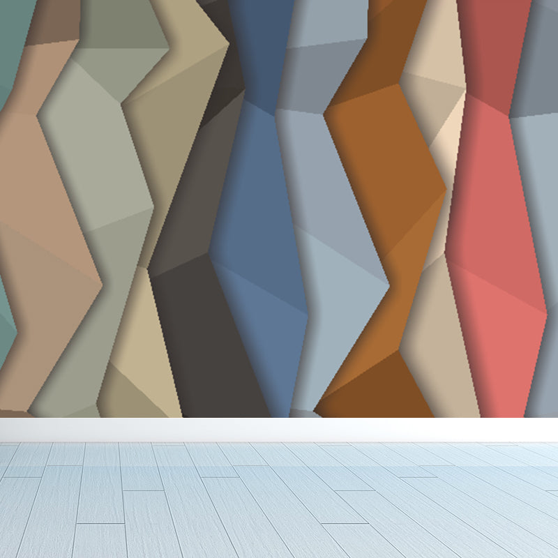 Contemporary Diamond Pattern Mural Decal Light Color Dining Room Wall Art, Personalized