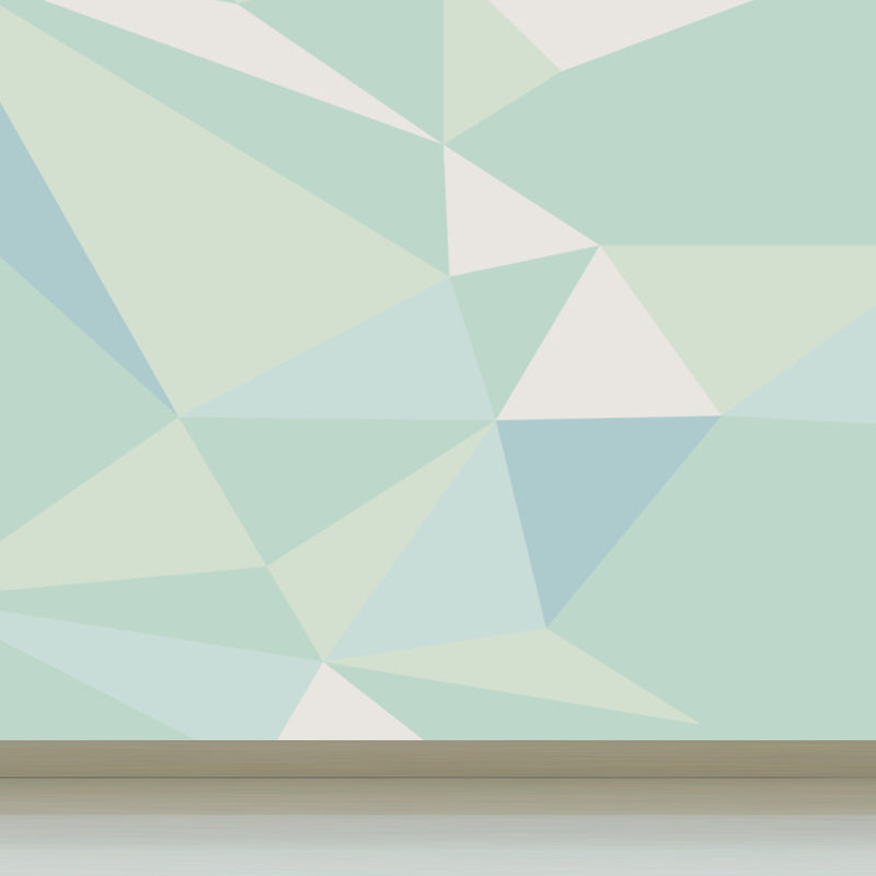 Contemporary Diamond Pattern Mural Decal Light Color Dining Room Wall Art, Personalized