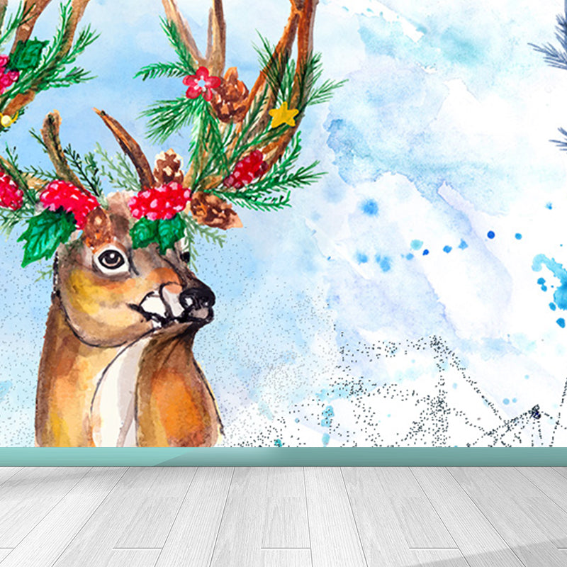 Big Wild Reindeer Mural Wallpaper Decorative Contemporary Living Room Wall Covering