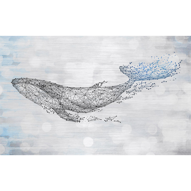 Whale Wallpaper Mural Cartoon Moisture Resistant Kids Bedroom Wall Decor, Personalized Size