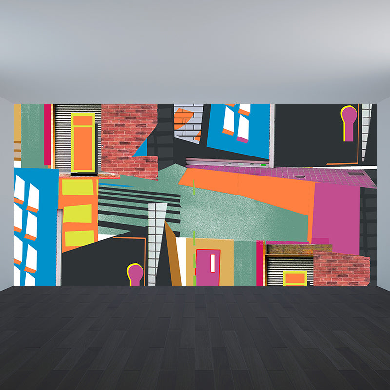 Close-Up Abstract Wall Mural Modern Non-Woven Material Wall Decor for Living Room