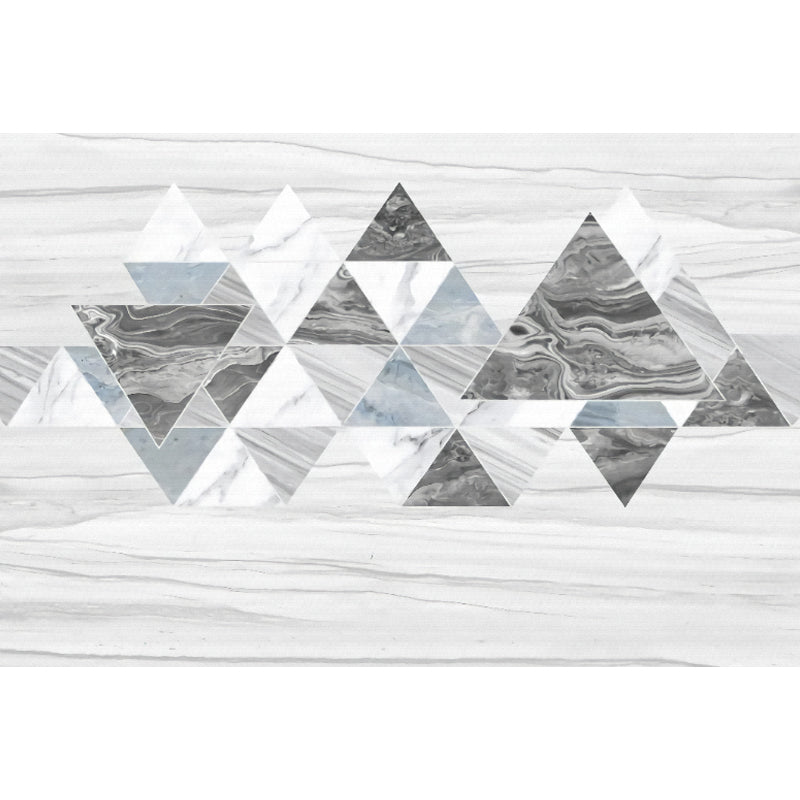 Geometric Marble Wallpaper Mural Grey Contemporary Wall Decor for House Interior