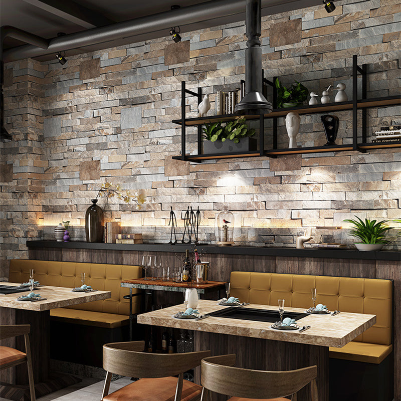 Stain Resistant Brick Wallpaper Roll PVC Cyberpunk Wall Covering for Dining Room