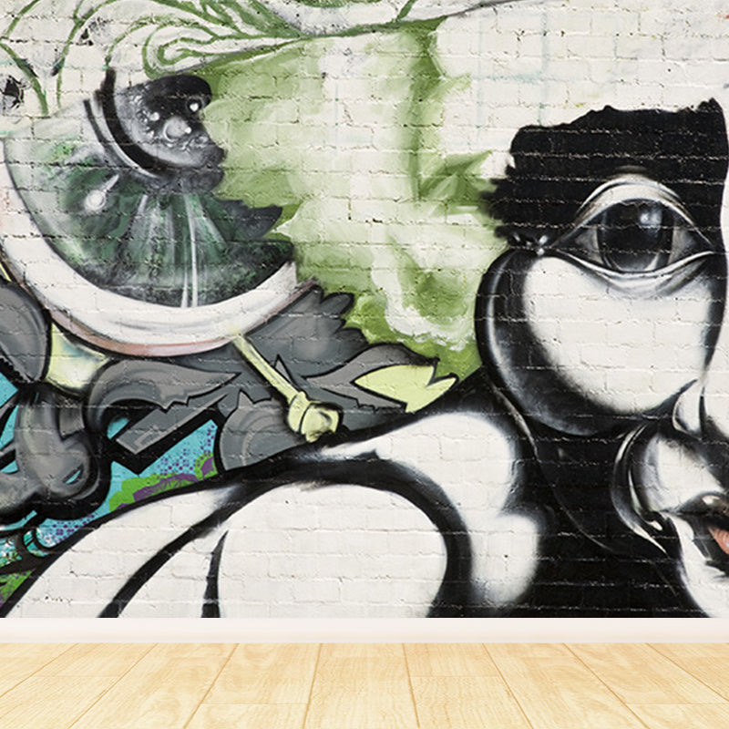 Abstract Graffiti Wall Paper Mural Contemporary Non-Woven Cloth Wall Art for Boys Bedroom