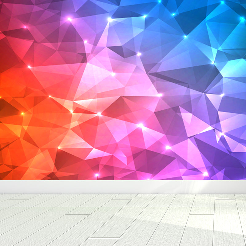 Extra Large Geometric Wall Mural Soft Color Non-Woven Wall Decor for Girls Bedroom, Custom