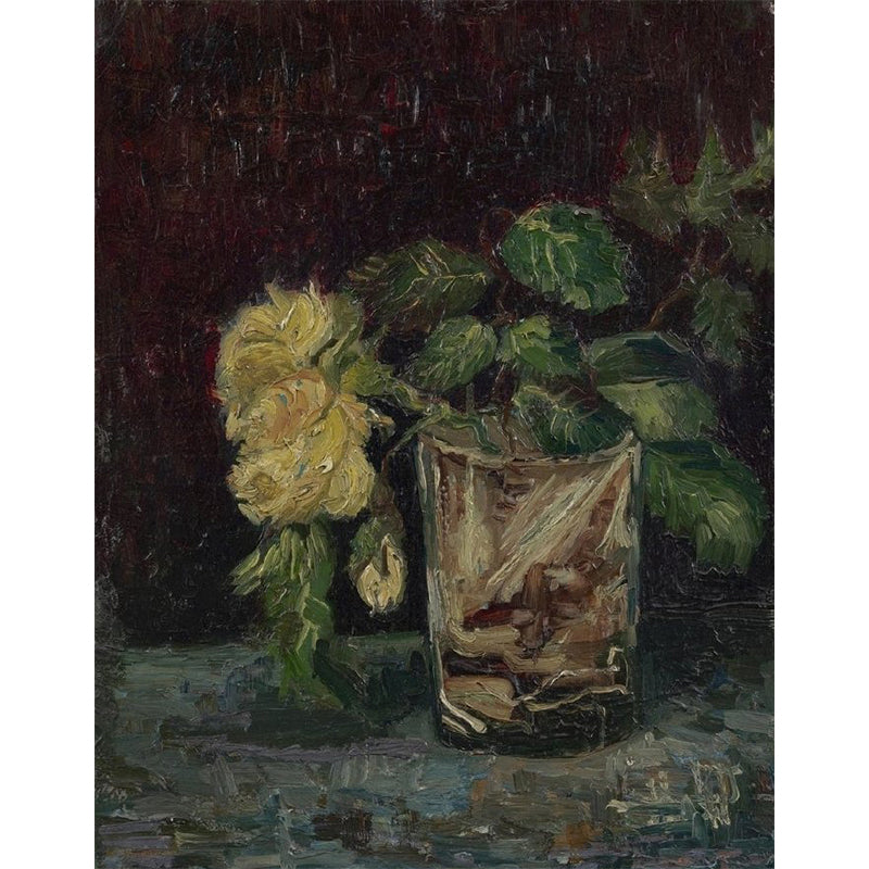 Romantic Flower Potting Mural Decal for Living Room, Green, Custom Size Available