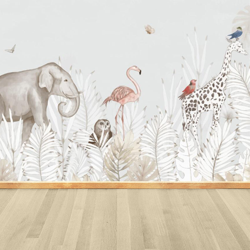 Illustration Animals Wall Mural Large Wall Art for House Interior, Custom Printed