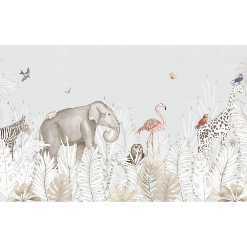 Illustration Animals Wall Mural Large Wall Art for House Interior, Custom Printed