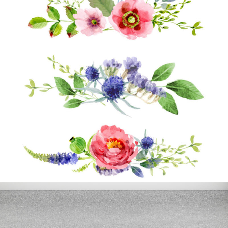 Pink Contemporary Mural Wallpaper Huge Flower Printed Wall Decor for Living Room