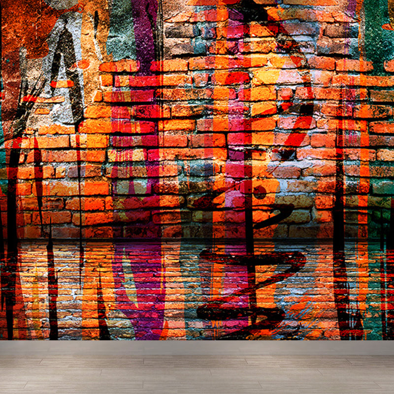 Cool Street Graffiti Wallpaper Mural Boys Bedroom Abstract Pattern Wall Covering, Custom Made