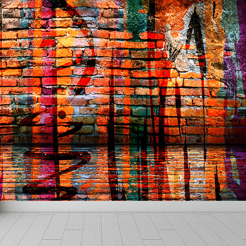 Cool Street Graffiti Wallpaper Mural Boys Bedroom Abstract Pattern Wall Covering, Custom Made