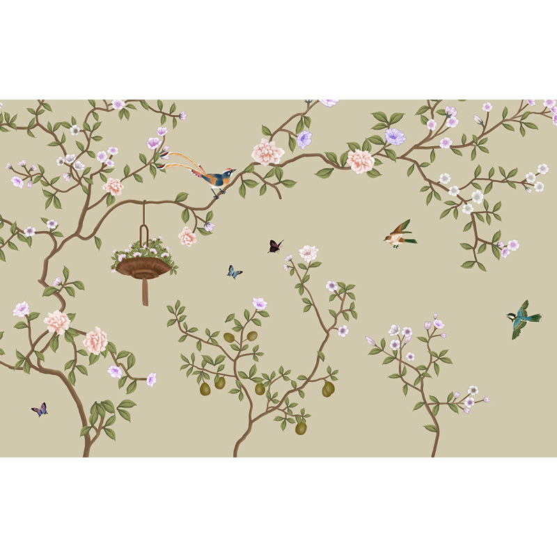 Flower Blossom Branch Wall Mural Modern Waterproof Girls Bedroom Wall Art, Custom-Print