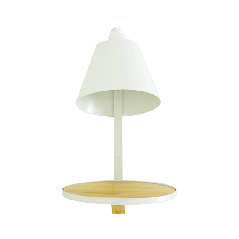 Lampada con pale sconde a parete con diica bianca/grigia Lampada a parete in metallo a 1 luce con sostenitore del legno