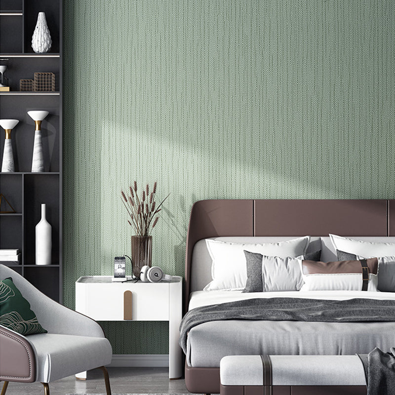 Modern Aesthetics Solid Wallpaper Light Color Ticking Striped Wall Decor for Bedroom