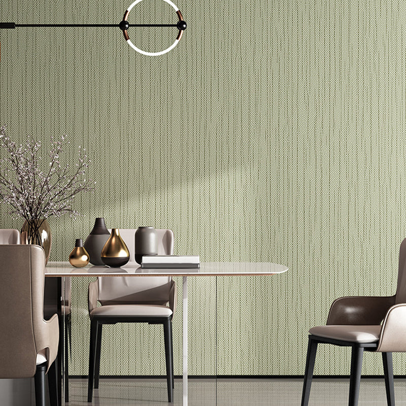 Modern Aesthetics Solid Wallpaper Light Color Ticking Striped Wall Decor for Bedroom