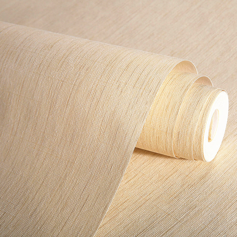 Minimalist Solid Wallpaper Roll Soft Color Stain Resistant Wall Covering for Bedroom