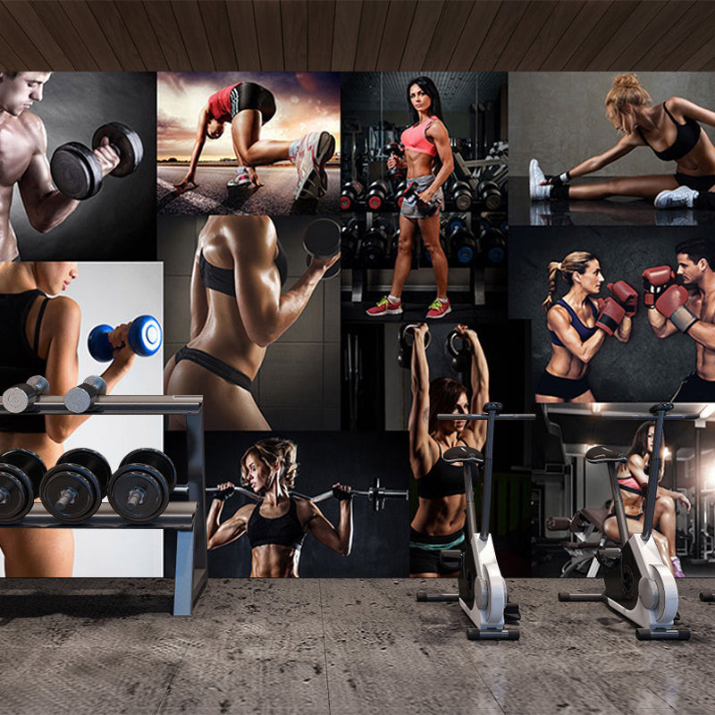 Light Color Modern Mural Wallpaper Gaint Sportsman Wall Covering for Dining Room