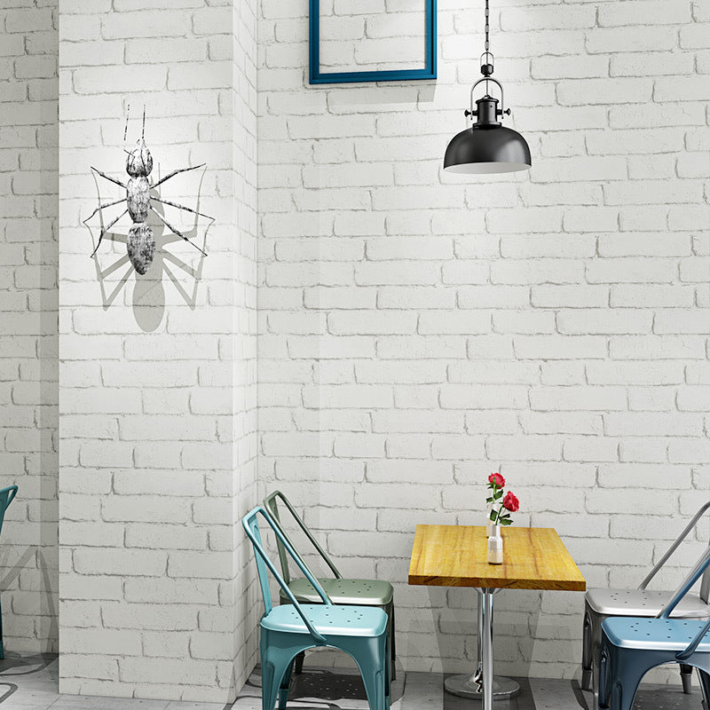 Industrial Faux Brick Wallpaper Pastel Color Moisture Resistant Wall Decor for Restaurant