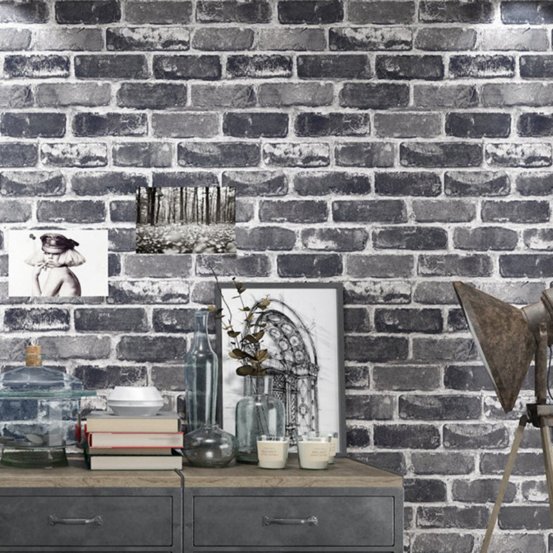 Industrial Faux Brick Wallpaper Pastel Color Moisture Resistant Wall Decor for Restaurant