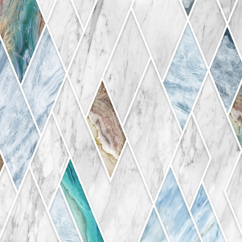 Giant Modern Style Mural Wallpaper in White Harlequin Pattern Wall Art, Made to Measure