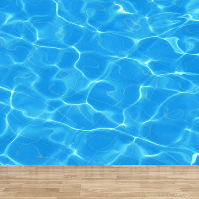 Kids Style Sparkling Brine Mural Blue Waterproofing Wall Decor for Children Bedroom