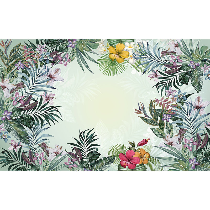 Tropical Teenagers Mural Decal Natural Botanical Scenery Pastel Color Wall Decor