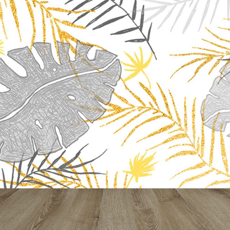 Papier peint Mural Tropical couleur Pastel, énormes feuilles de palmier, décoration murale pour salon