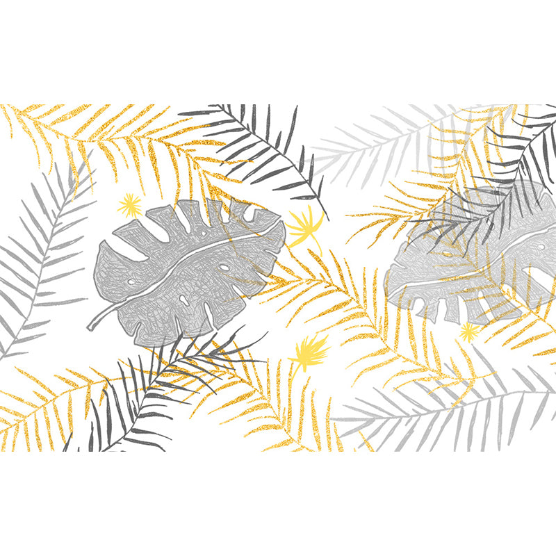 Pastel Color Tropical Mural Wallpaper Huge Palm Leaves Wall Decor for Living Room