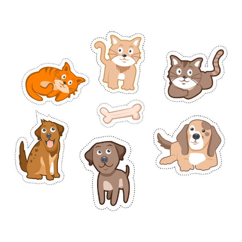 Intelligent Cat and Dog Mural Decal for Dining Domestic Animals Wall Art, Personalize