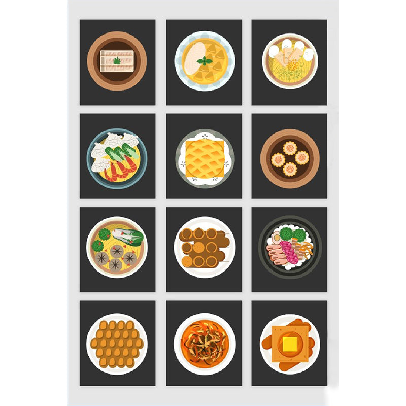 Modern Tasty Dishes Mural Wallpaper Non-Woven Waterproof Orange Wall Art for Boys Room